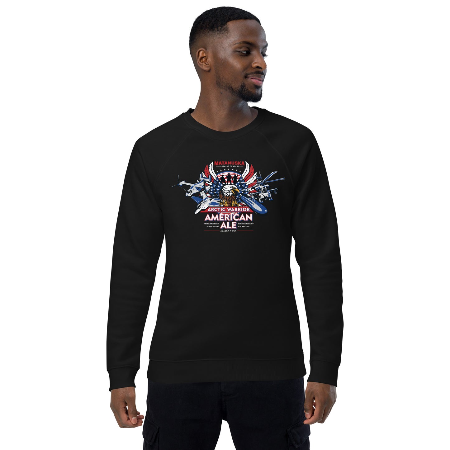 Arctic Warrior DK Unisex organic raglan sweatshirt