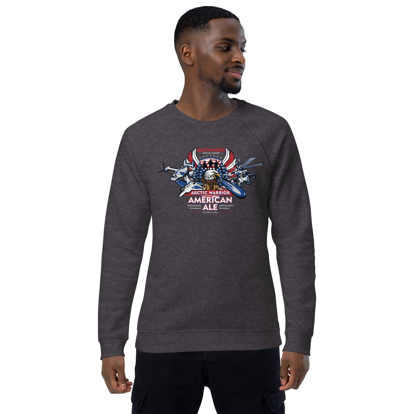 Arctic Warrior DK Unisex organic raglan sweatshirt