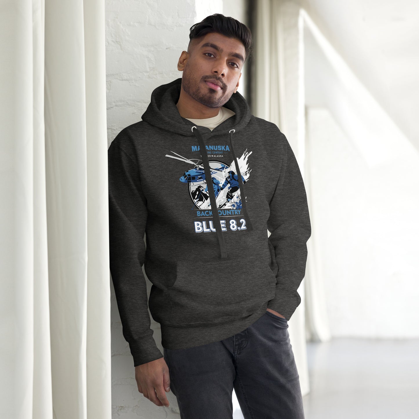 Blue 8.2 Front logo Hoodie