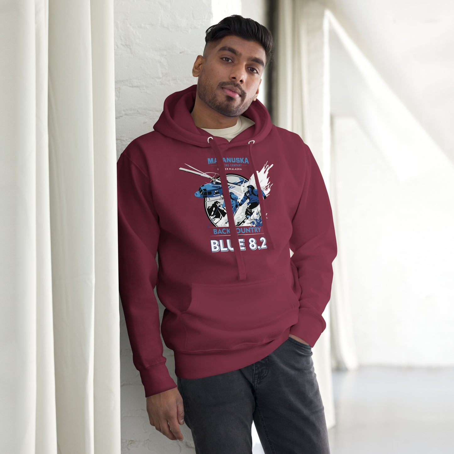 Blue 8.2 Front logo Hoodie