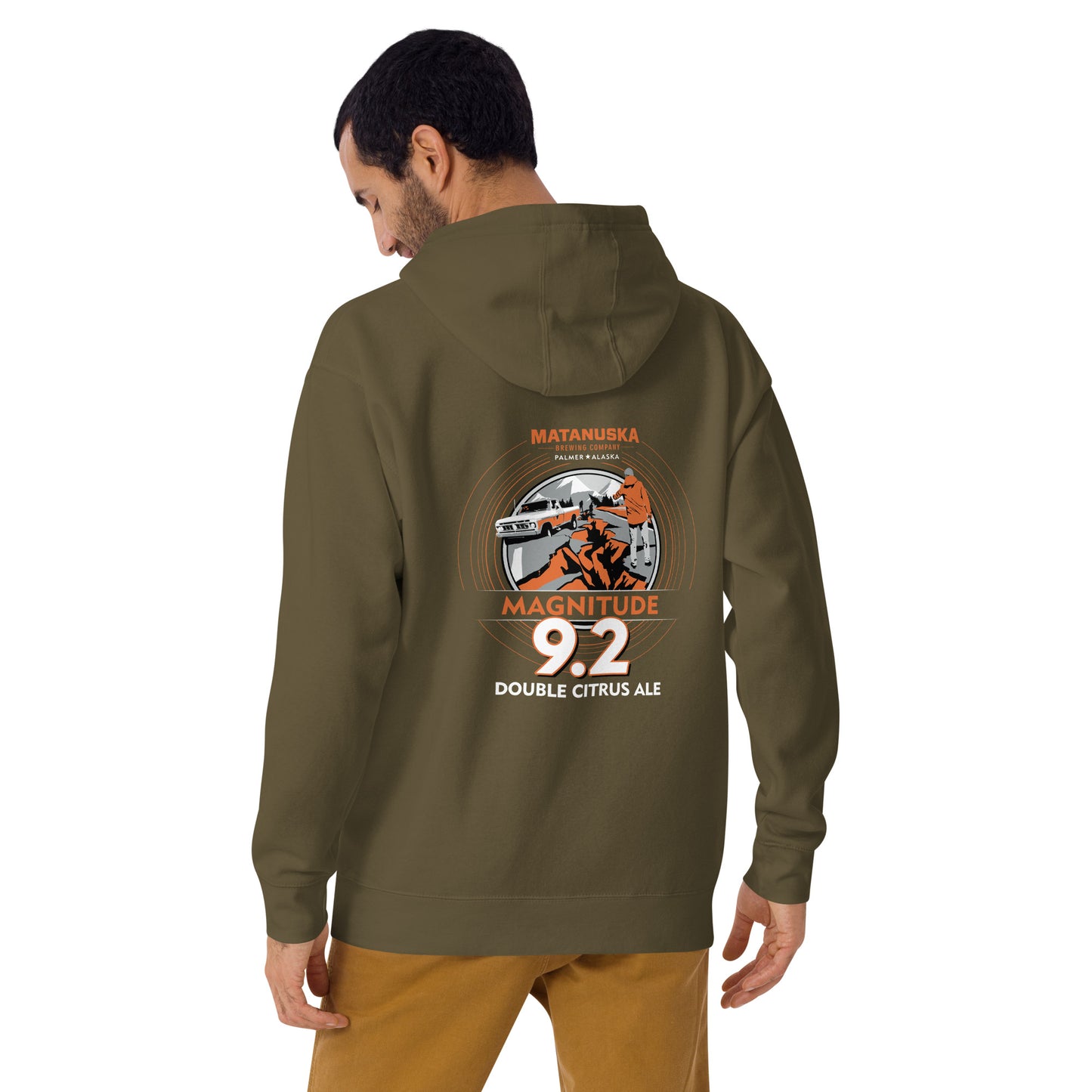 Magnitude 9.4 Back Logo Premium Hoodie