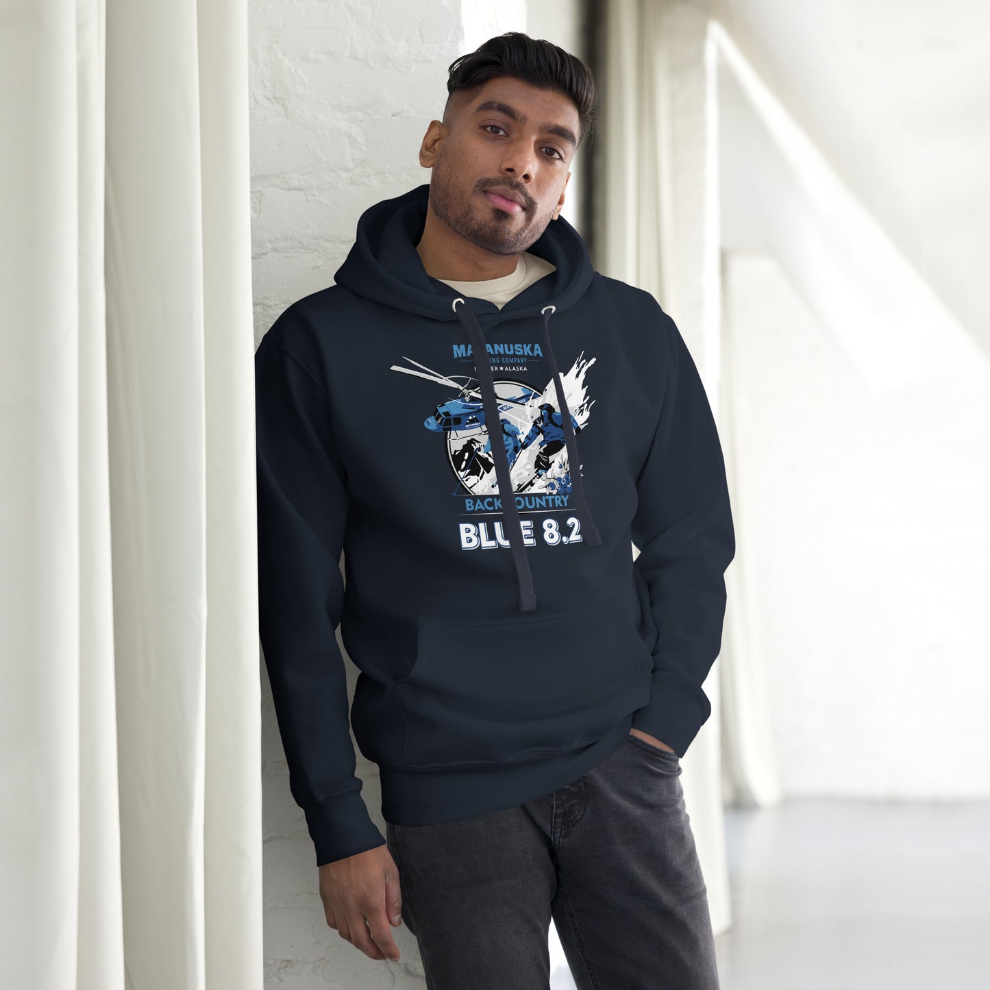 Blue 8.2 Front logo Hoodie