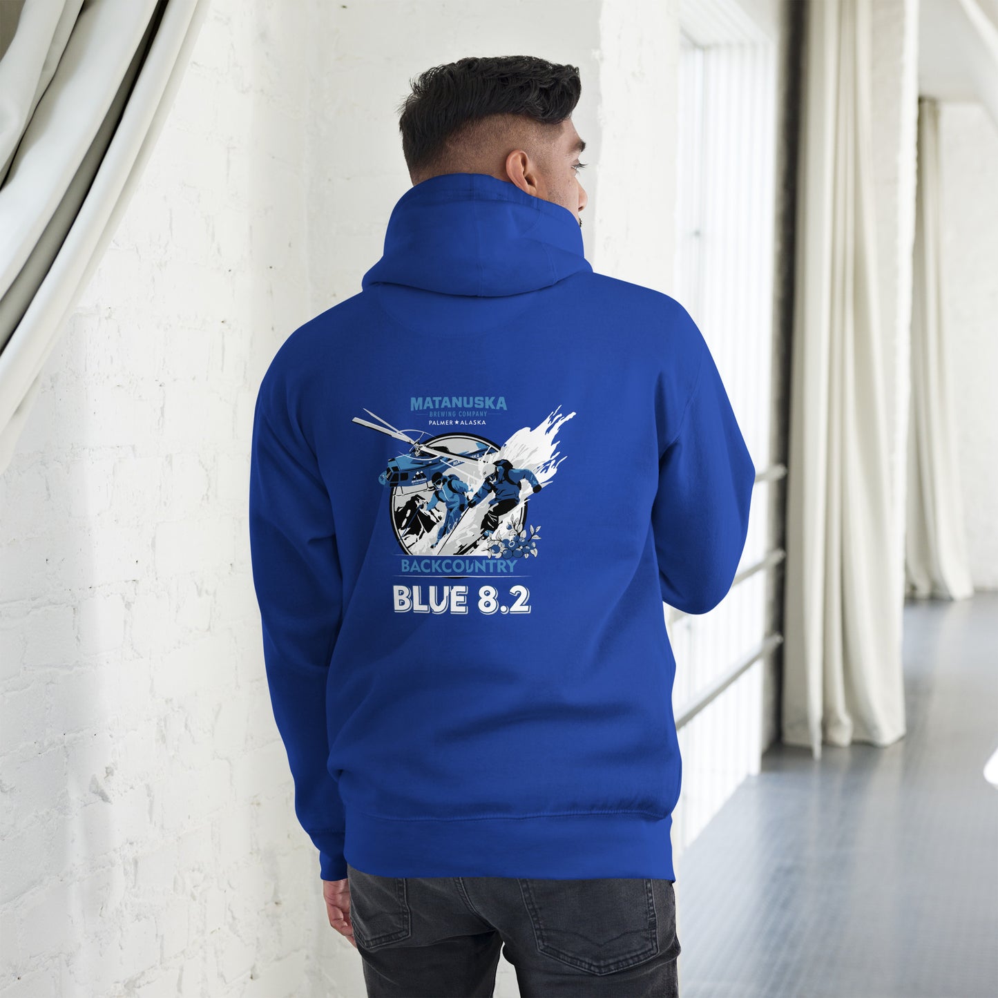 Blue 8.2 Front Logo Premium Hoodie