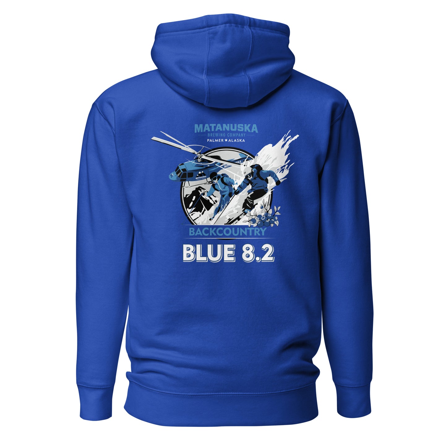 Blue 8.2 Back Logo premium hoodie