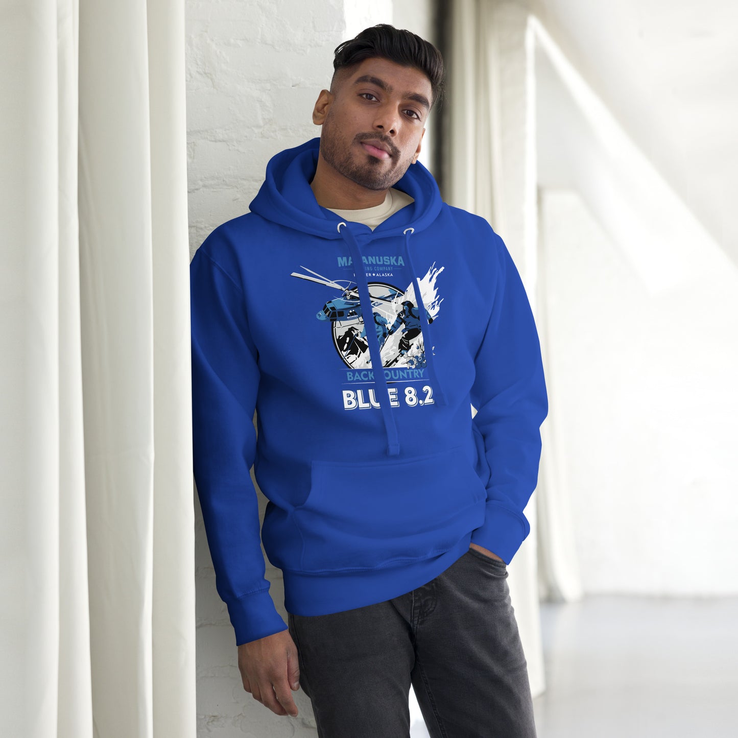 Blue 8.2 Front logo Hoodie