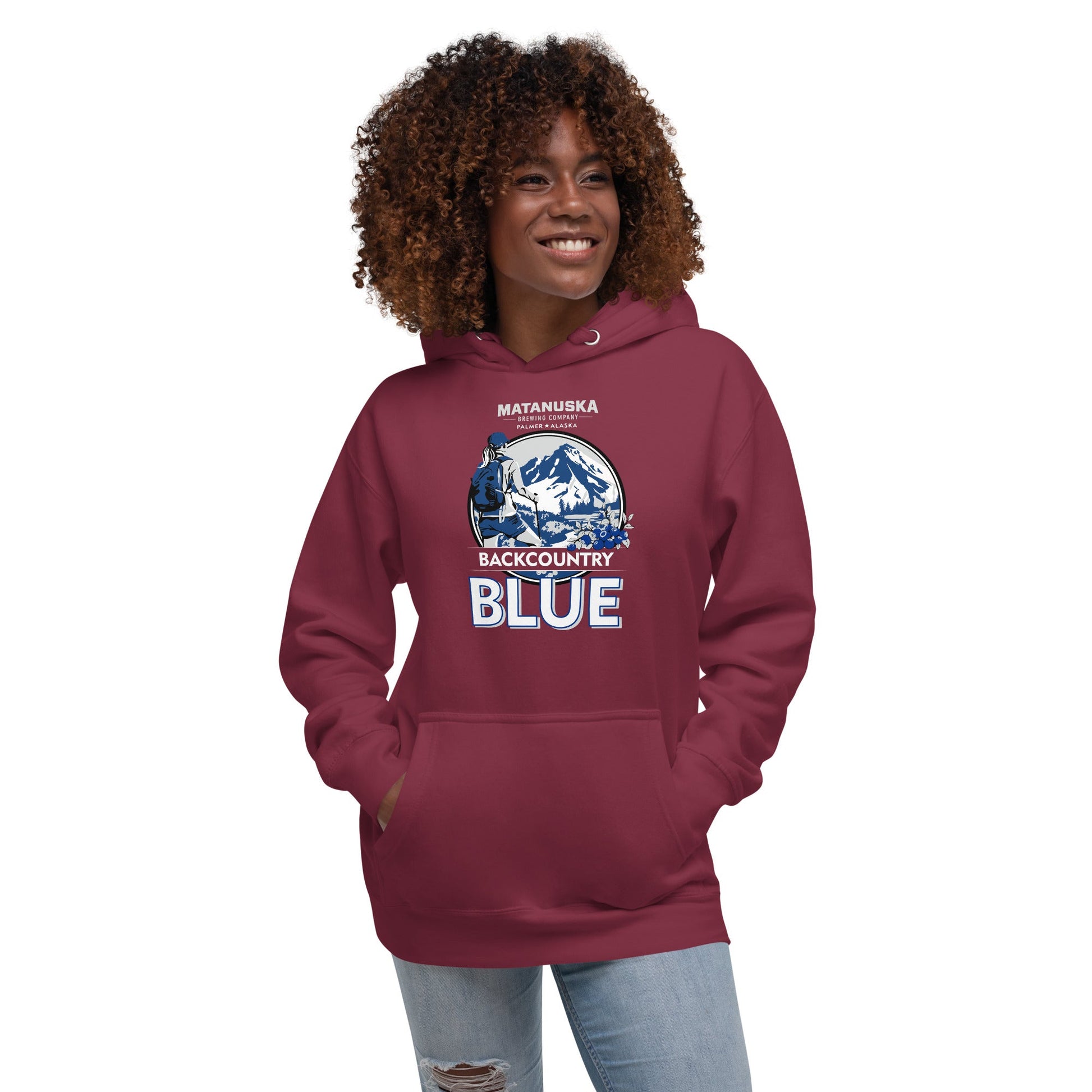Back Country Blue Front Logo Hoodie – Matanuska Brewing Company