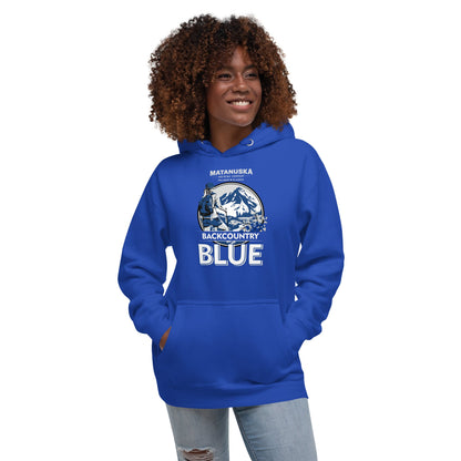Back Country Blue Front Logo Hoodie – Matanuska Brewing Company