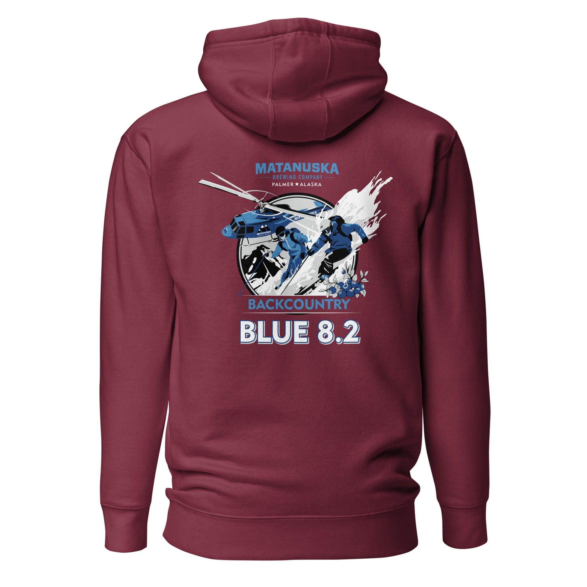 Blue 8.2 Back Logo premium hoodie – Matanuska Brewing Company
