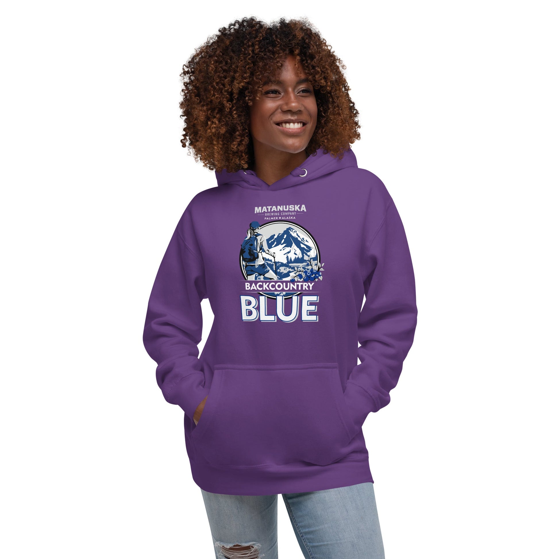 Back Country Blue Front Logo Hoodie – Matanuska Brewing Company