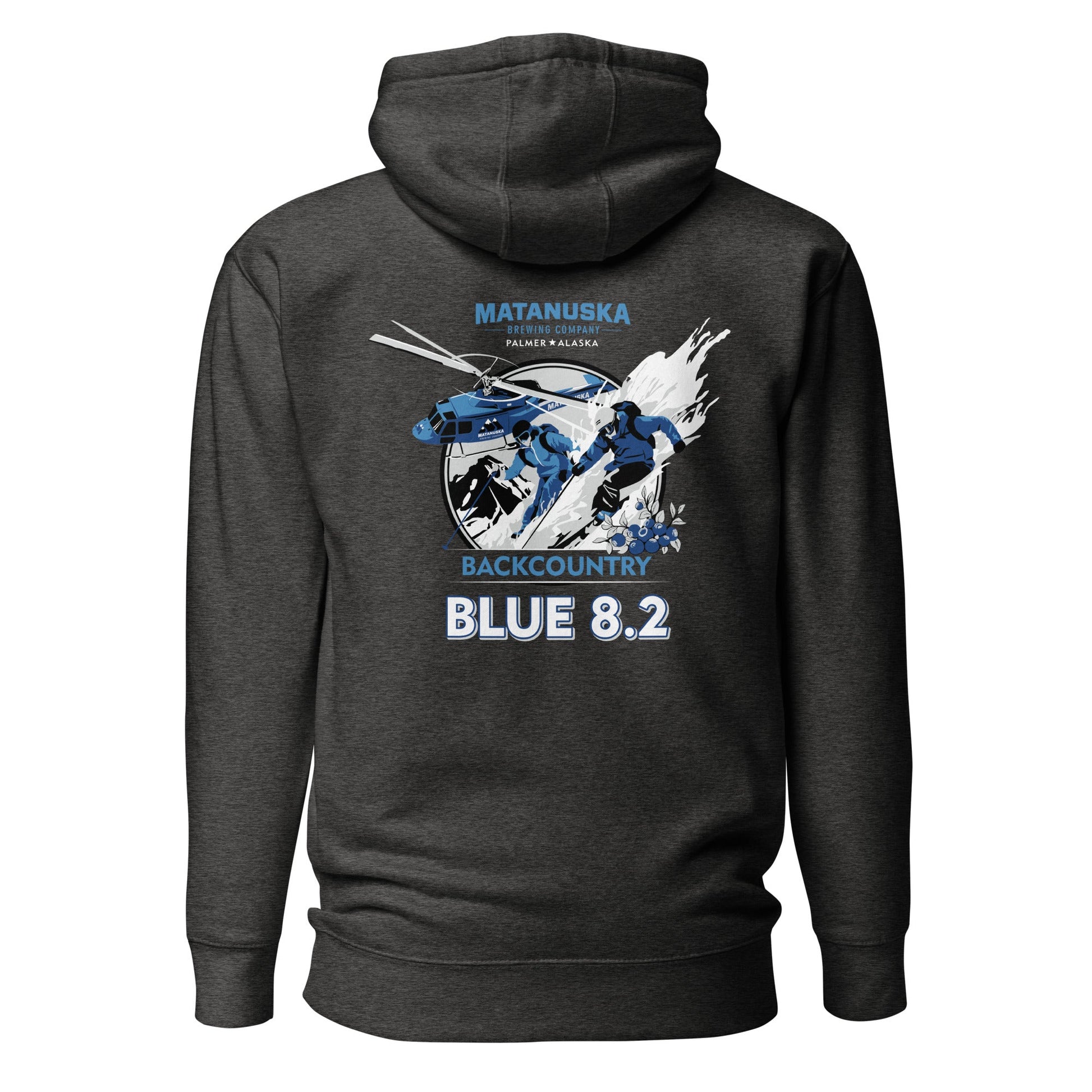 Blue 8.2 Back Logo premium hoodie – Matanuska Brewing Company
