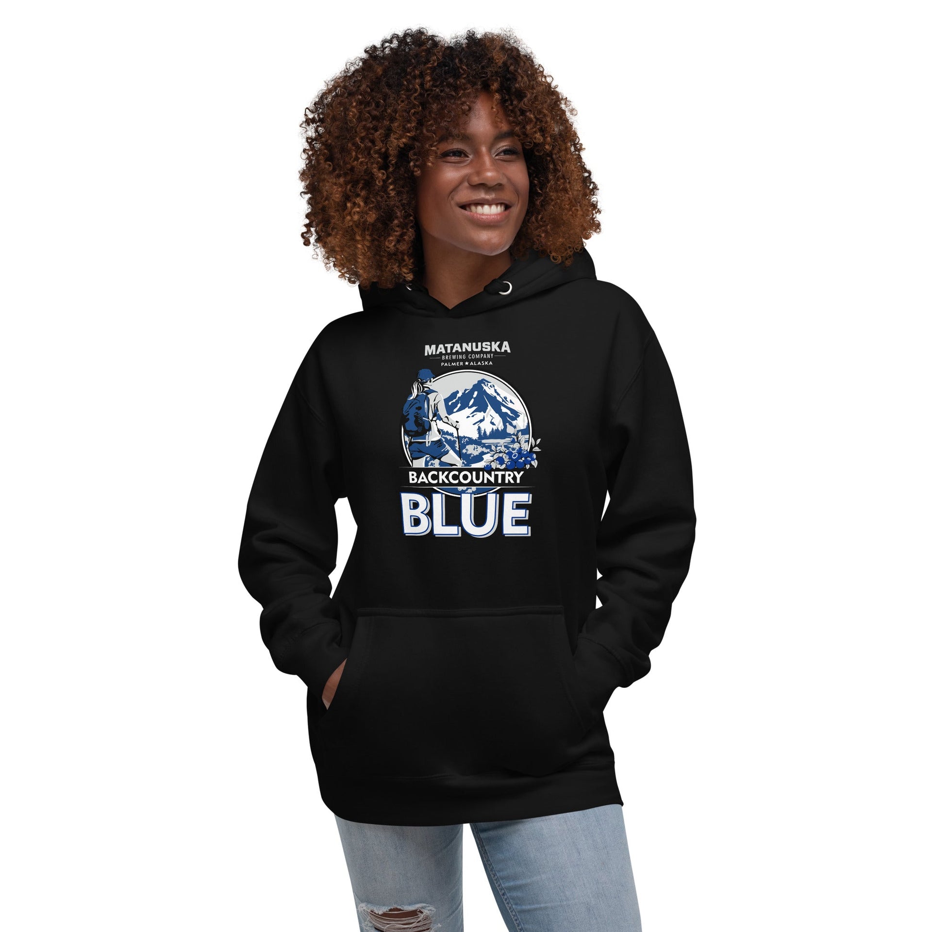 Back Country Blue Front Logo Hoodie – Matanuska Brewing Company