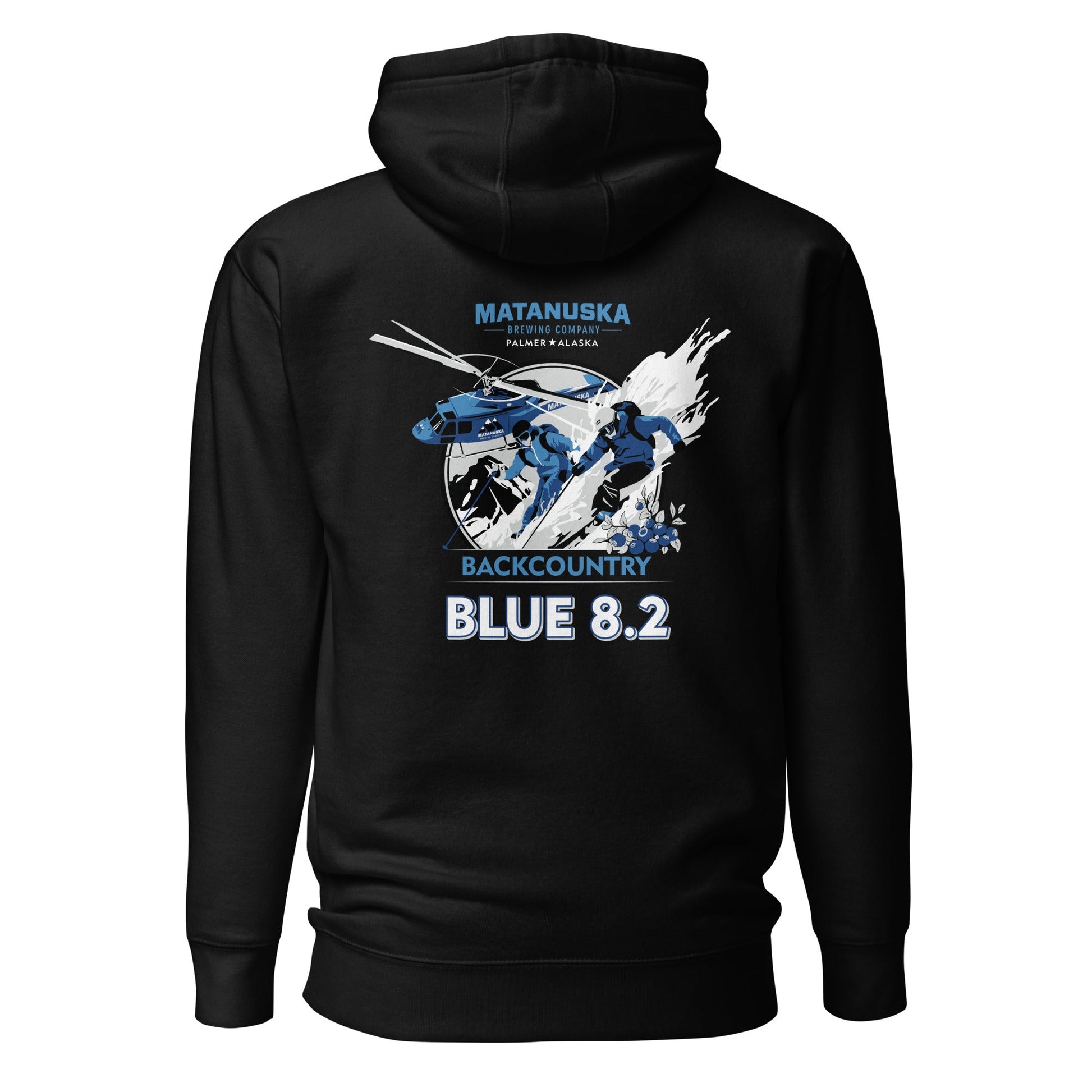 Blue 8.2 Back Logo premium hoodie – Matanuska Brewing Company