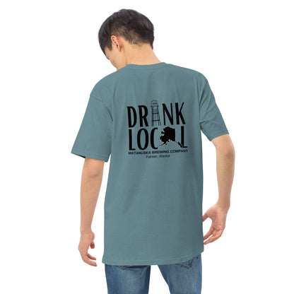 Heavy Weight Drink Local Men’s back print premium tee