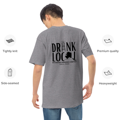 Heavy Weight Drink Local Men’s back print premium tee