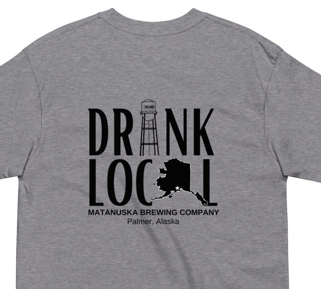 Heavy Weight Drink Local Men’s back print premium tee