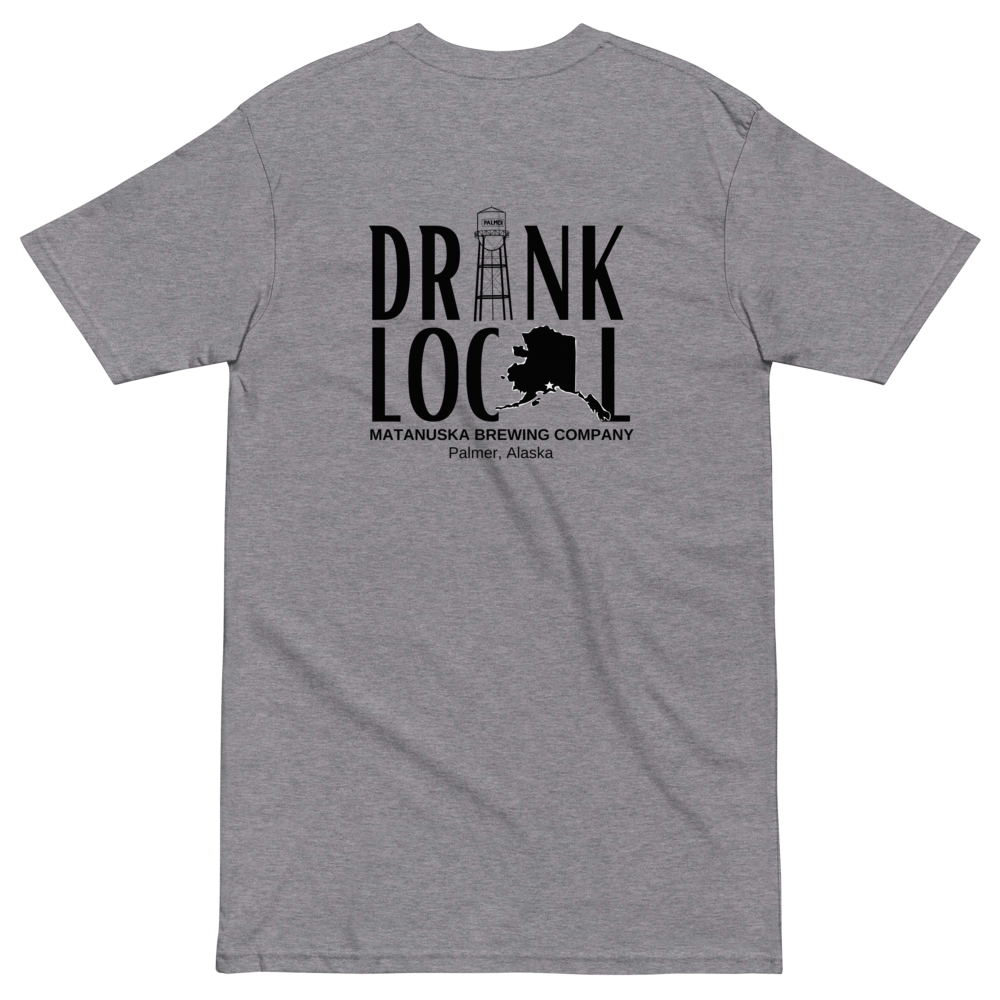 Heavy Weight Drink Local Men’s back print premium tee