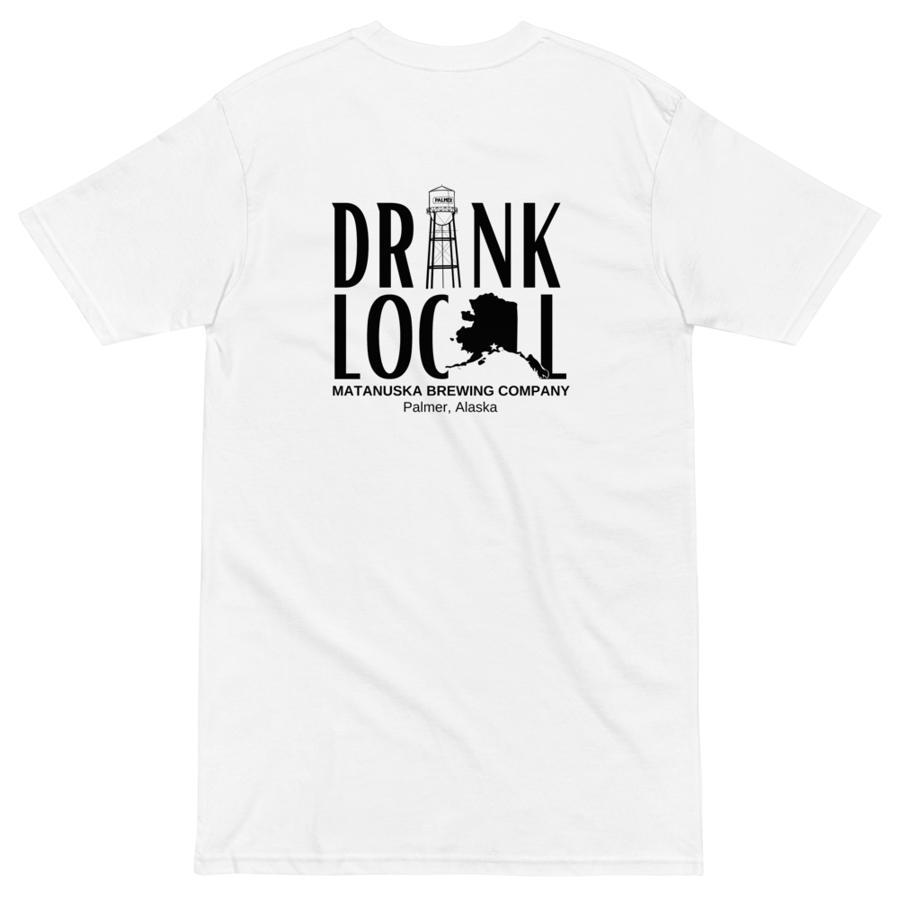 Heavy Weight Drink Local Men’s back print premium tee