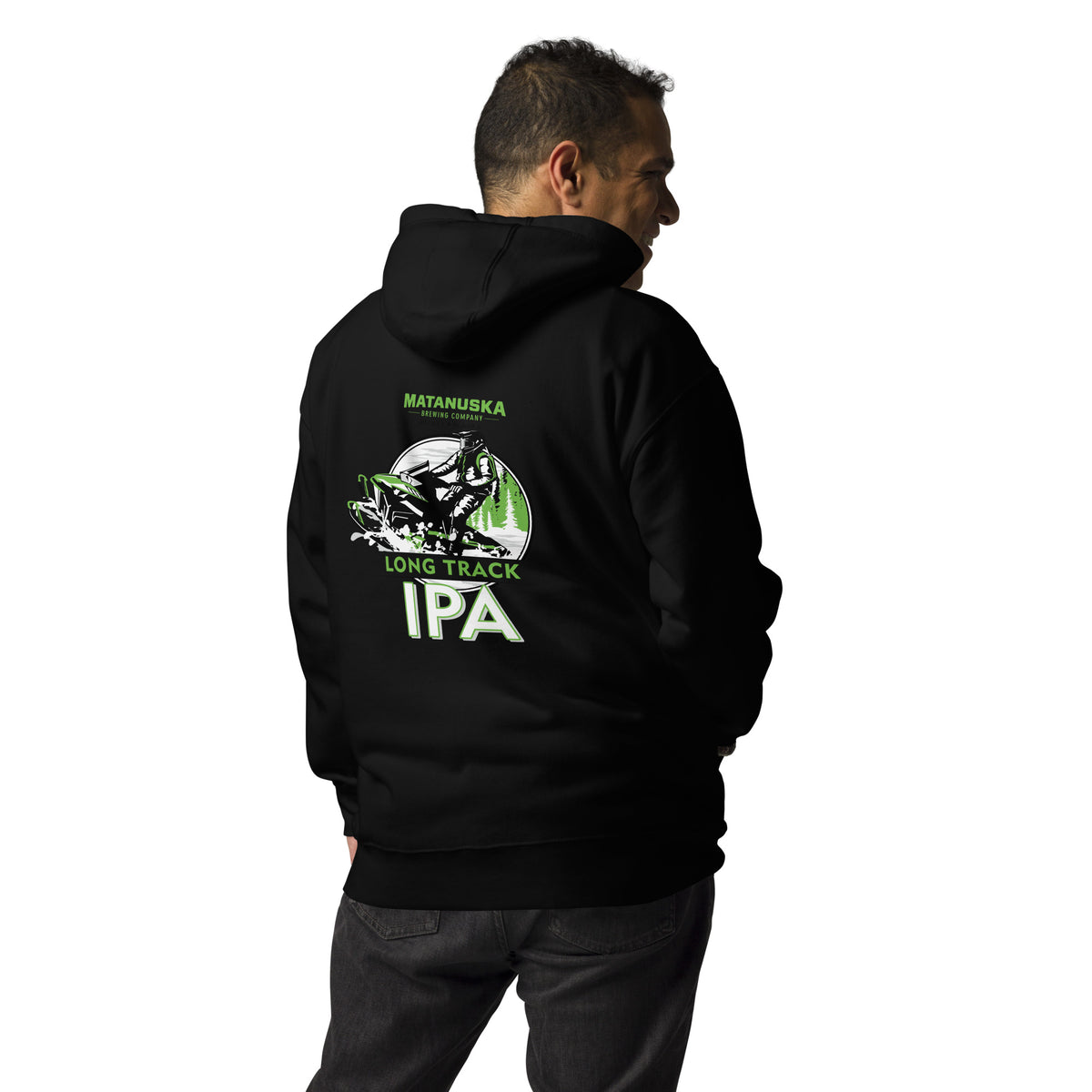 Long Track Back Logo Premium Hoodie – Matanuska Brewing Company 